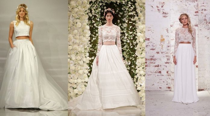 Cropped Top Wedding Gowns- The Runway Trend crop top wedding gown designs
